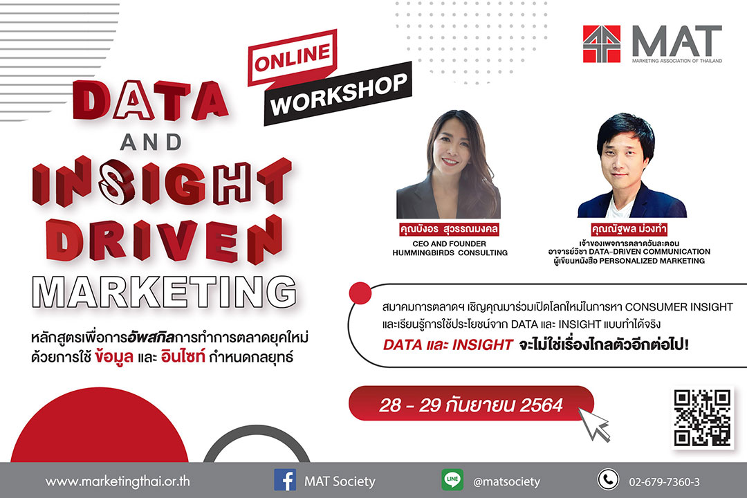 สมาคมการตลาดฯ เปิดหลักสูตร Online Workshop “Data and Insight Driven Marketing – Online Workshop”