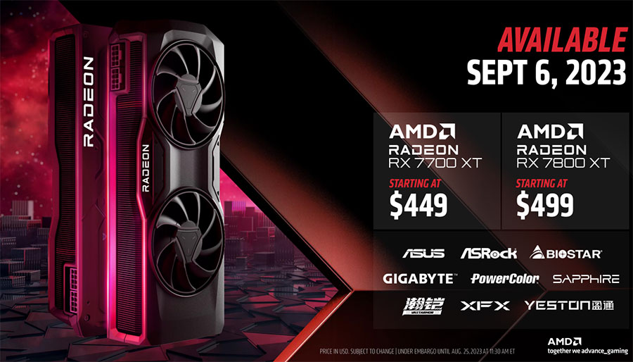 AMD เปิดตัวผลิตภัณฑ์กราฟิกการ์ดใหม่   AMD Radeon RX 7800 XT และ Radeon RX 7700 XT